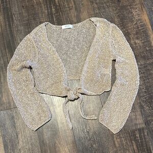 MOD Women's Tan Open-Knit Shrug